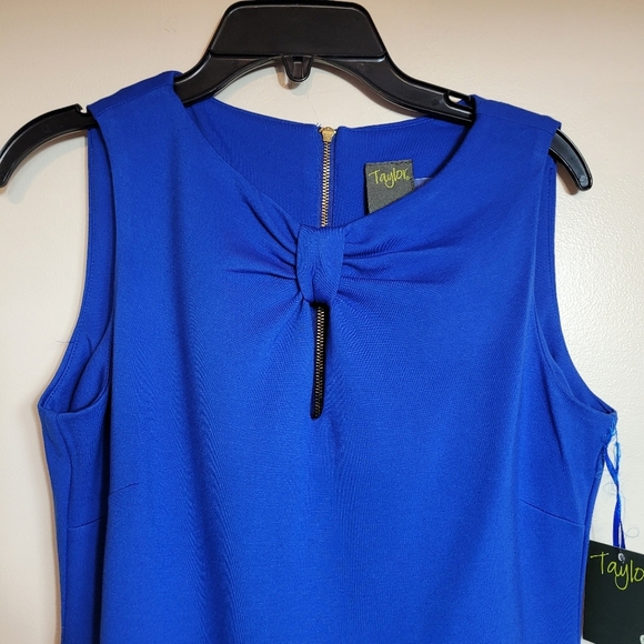 Taylor blue midi dress sleeveless size 2 - Picture 2 of 10